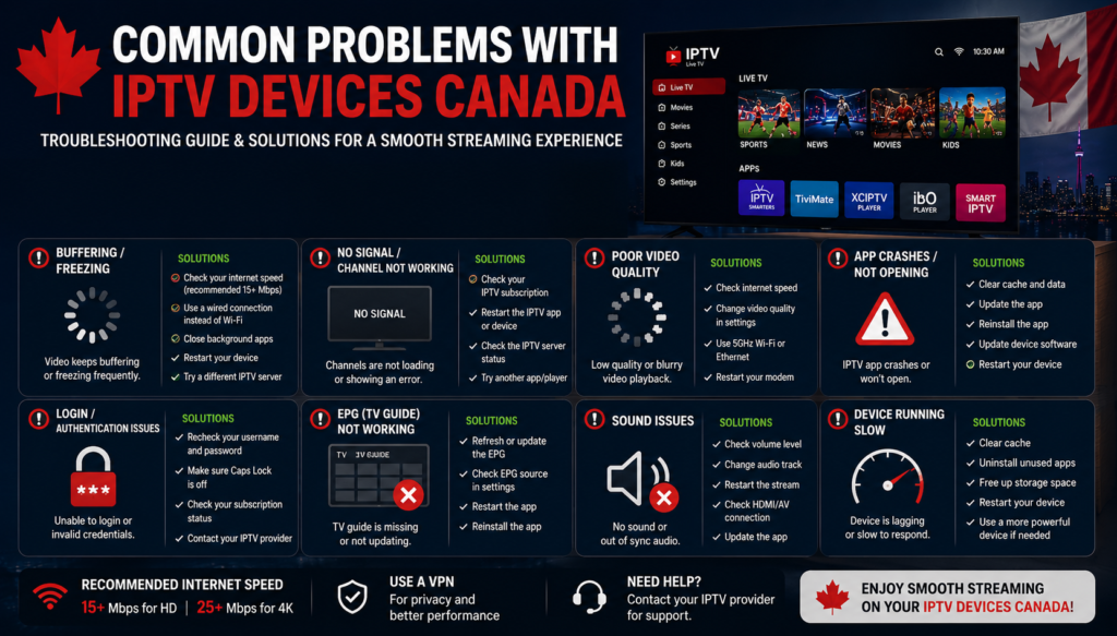 Common Problems with IPTV Devices Canada