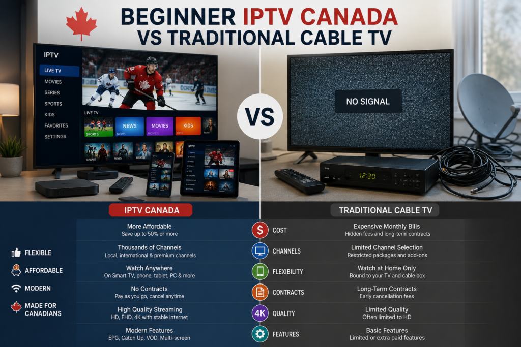 Beginner IPTV Canada vs Traditional Cable TV