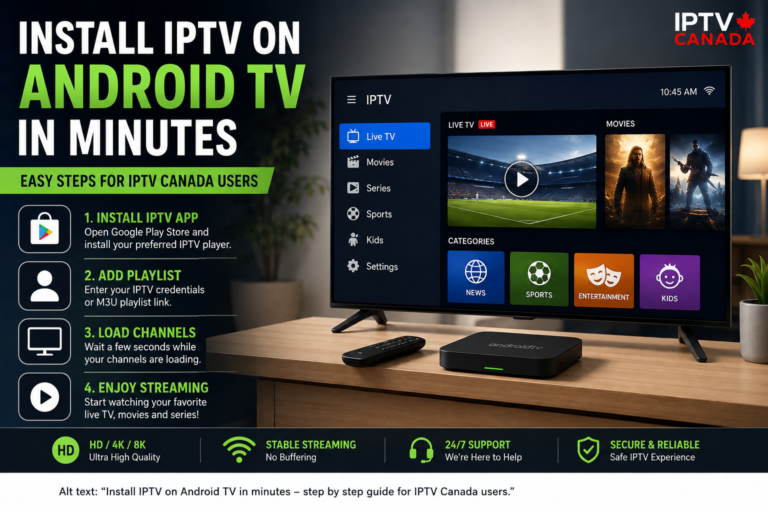 Install IPTV on Android TV in minutes – step-by-step guide for IPTV Canada users